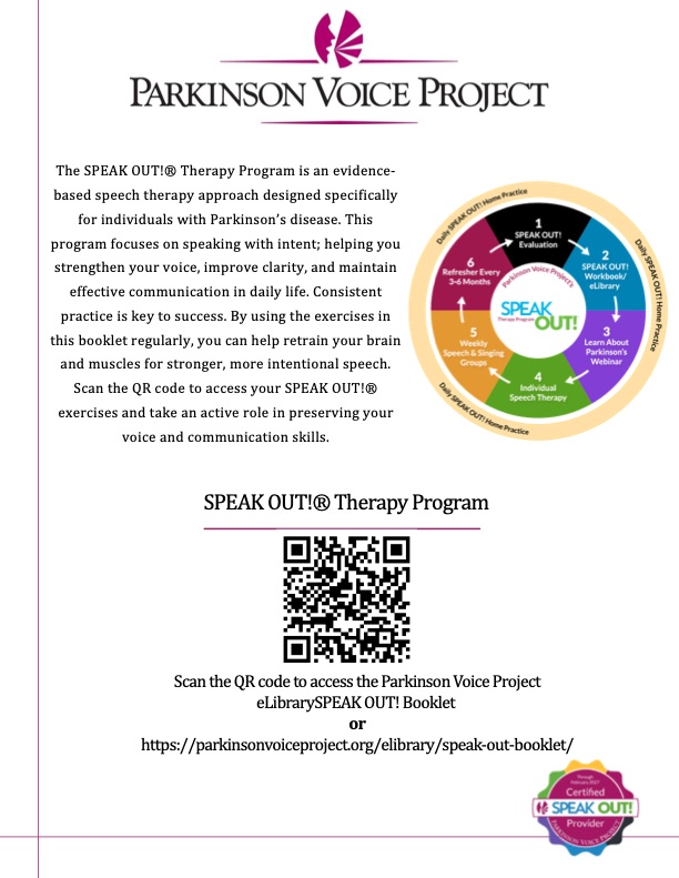 Speak Out QR code handout preview